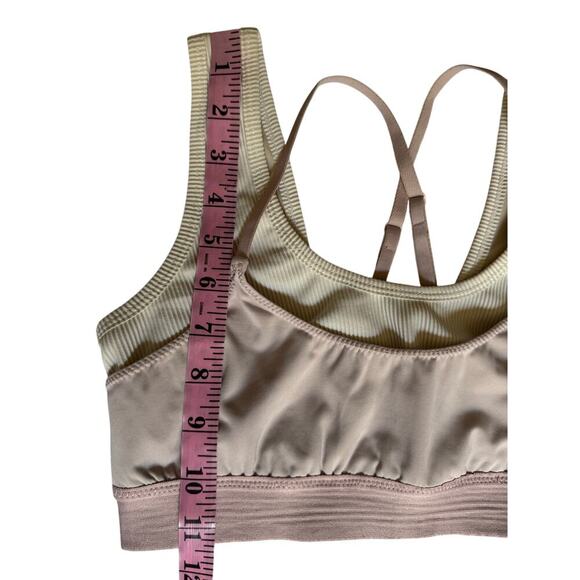Free People M Cross back design layered pink & cream activewear - Picture 8 of 9